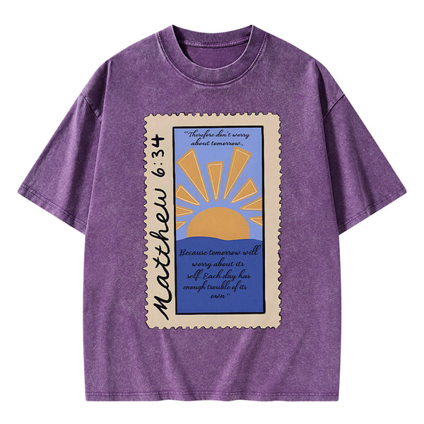 GC-WTSA0392 Therefore Don't Worry Christian Washed T-Shirt