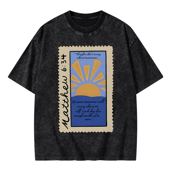 GC-WTSA0392 Therefore Don't Worry Christian Washed T-Shirt