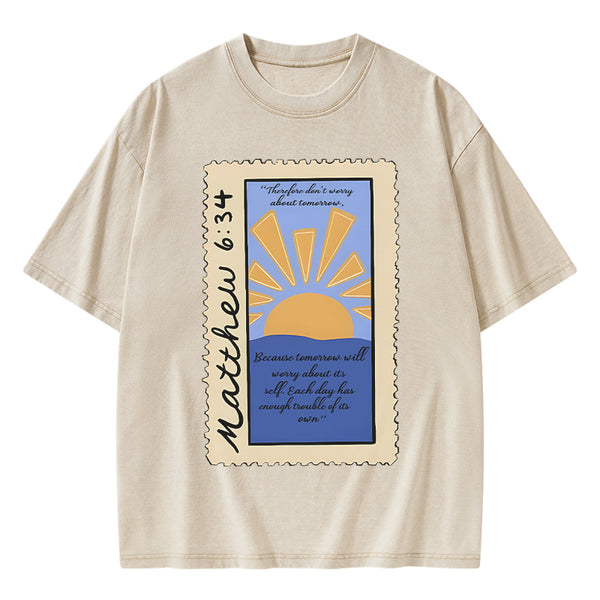 GC-WTSA0392 Therefore Don't Worry Christian Washed T-Shirt