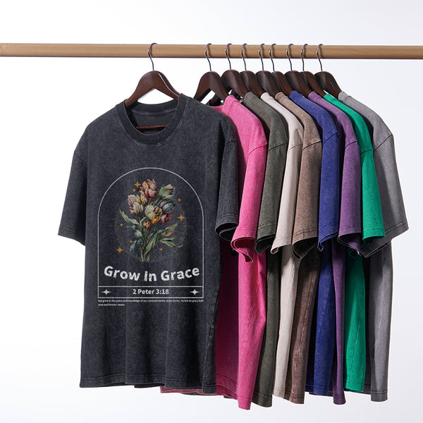 GC-WTSA0405 Grow In Grace Christian Washed T-Shirt