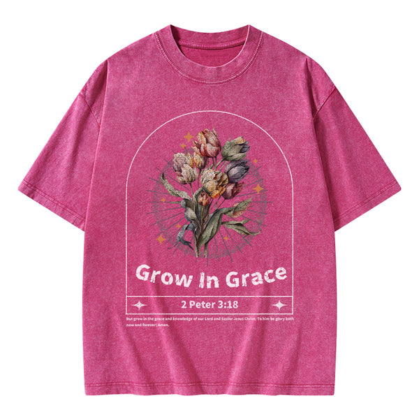GC-WTSA0405 Grow In Grace Christian Washed T-Shirt