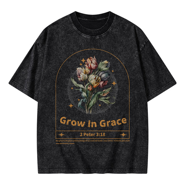 GC-WTSA0405 Grow In Grace Christian Washed T-Shirt