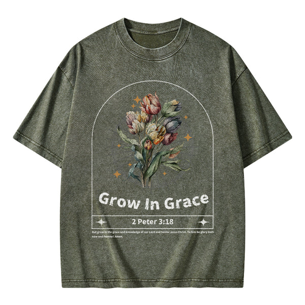 GC-WTSA0405 Grow In Grace Christian Washed T-Shirt