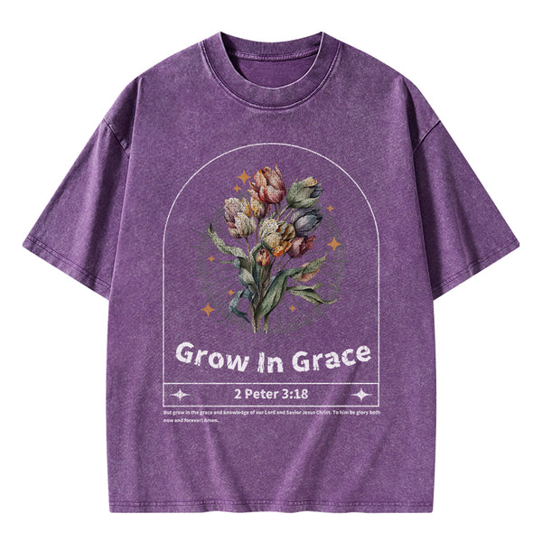 GC-WTSA0405 Grow In Grace Christian Washed T-Shirt