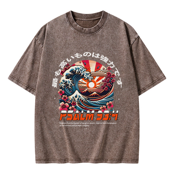 GC-WTSA0417 The Lord On High Is Mighty Christian Washed T-Shirt