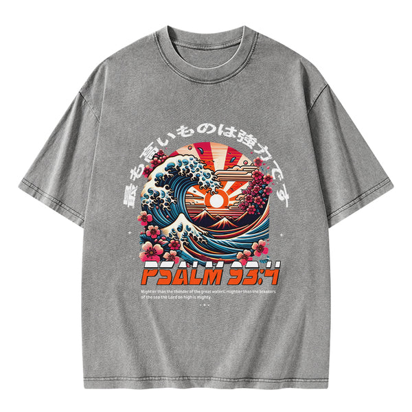 GC-WTSA0417 The Lord On High Is Mighty Christian Washed T-Shirt