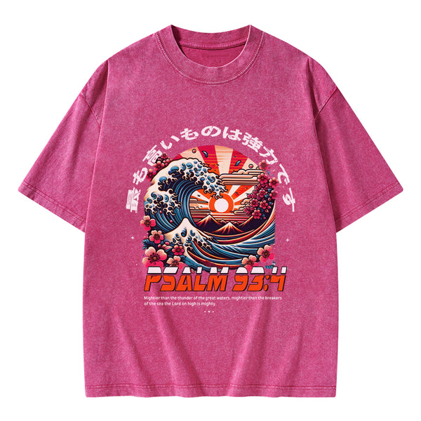 GC-WTSA0417 The Lord On High Is Mighty Christian Washed T-Shirt