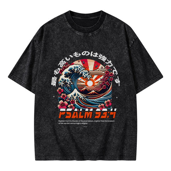 GC-WTSA0417 The Lord On High Is Mighty Christian Washed T-Shirt