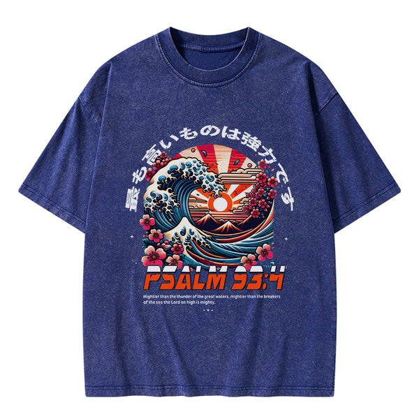 GC-WTSA0417 The Lord On High Is Mighty Christian Washed T-Shirt