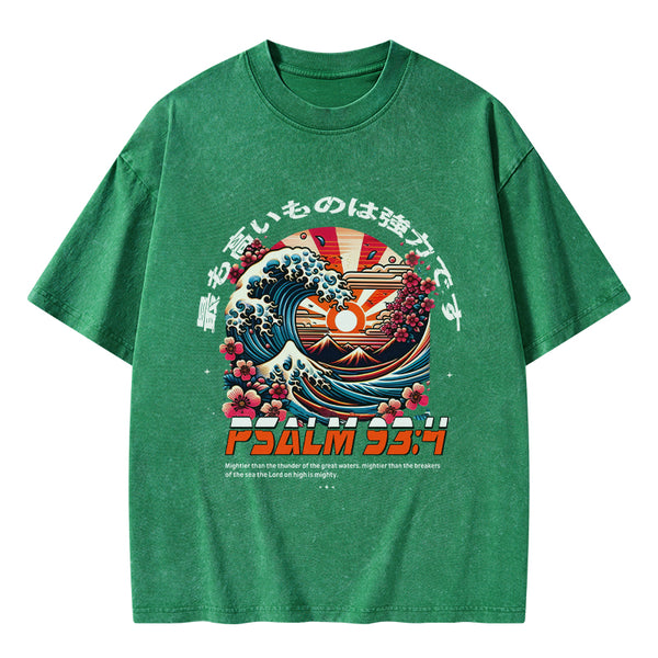 GC-WTSA0417 The Lord On High Is Mighty Christian Washed T-Shirt