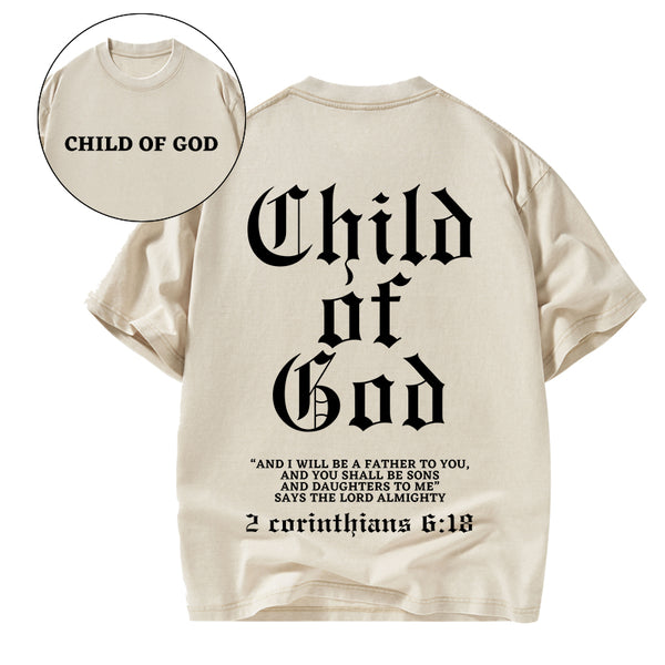 GC-WTSA0446 Child Of God Christian Washed T-Shirt