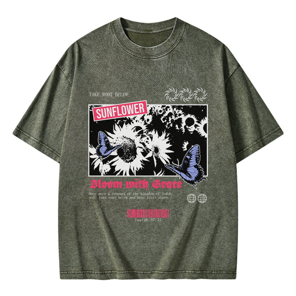 GC-WTSA0453 Bloom With Grace Christian Washed T-Shirt
