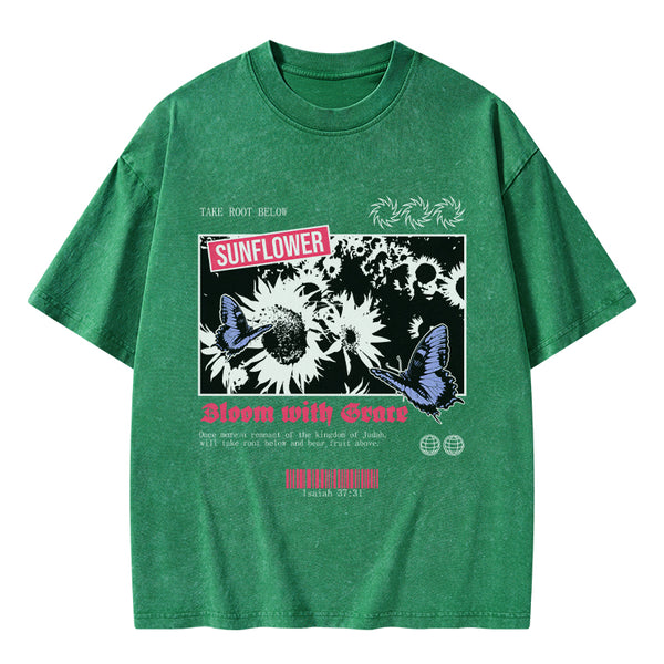 GC-WTSA0453 Bloom With Grace Christian Washed T-Shirt