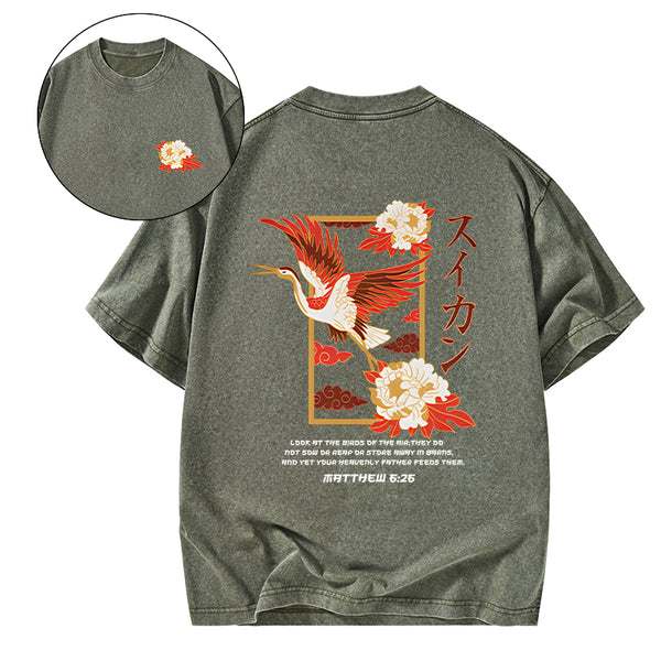 Look At The Birds Christian Washed T-Shirt