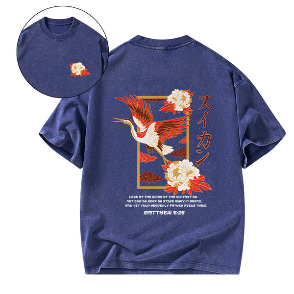 Look At The Birds Christian Washed T-Shirt