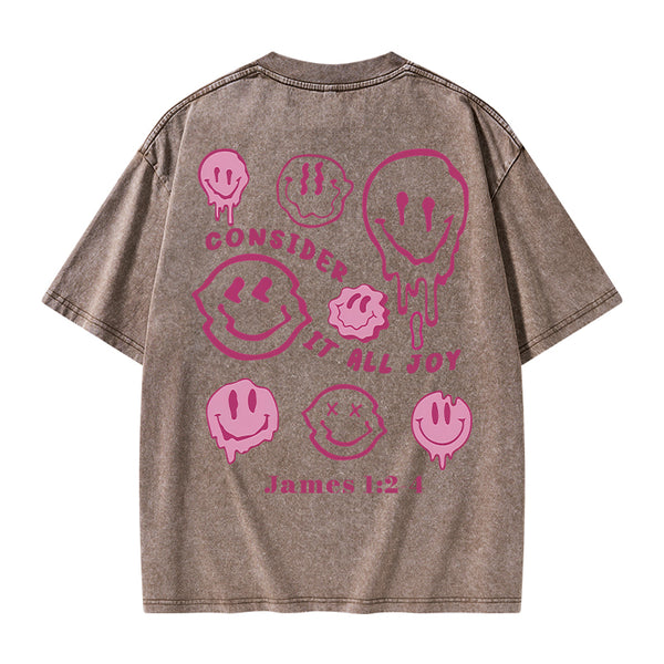 GC-WTSA0541 Consider It All Joy Christian Washed T-Shirt