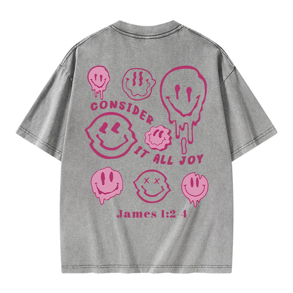 GC-WTSA0541 Consider It All Joy Christian Washed T-Shirt