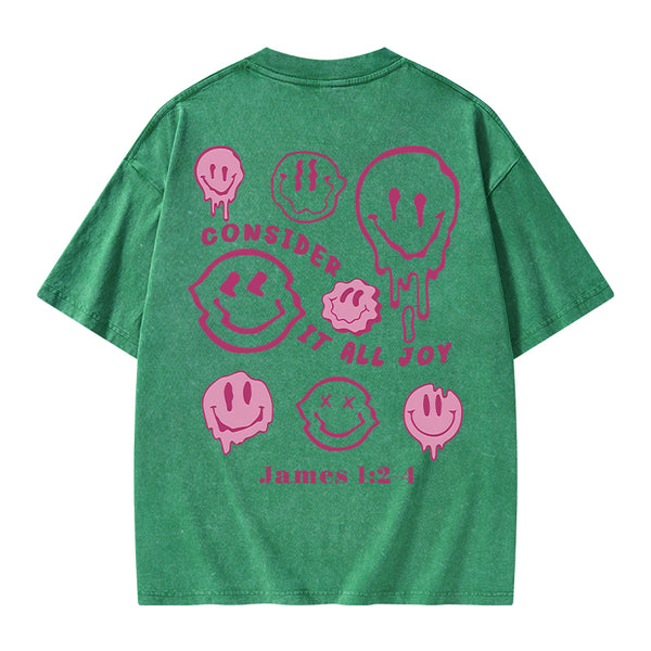 GC-WTSA0541 Consider It All Joy Christian Washed T-Shirt