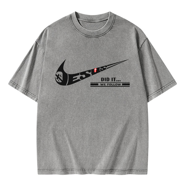 GC-WTSA0556 Jesus Did It Christian Washed T-Shirt