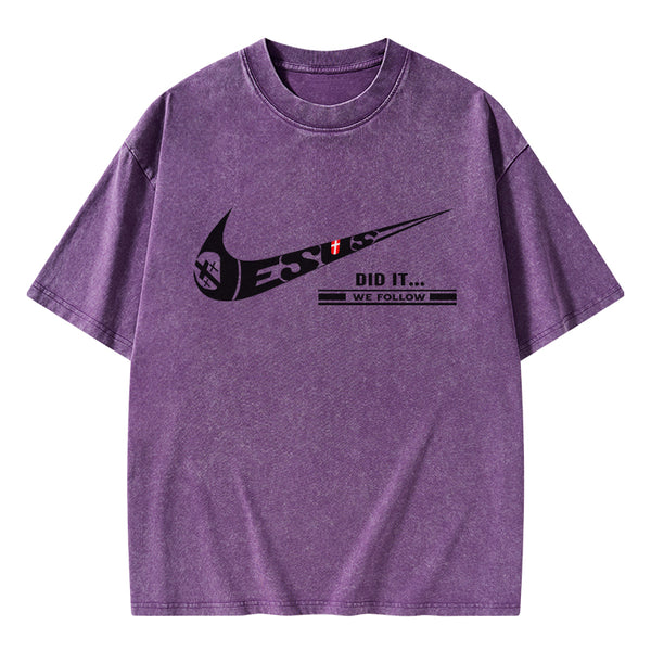 GC-WTSA0556 Jesus Did It Christian Washed T-Shirt