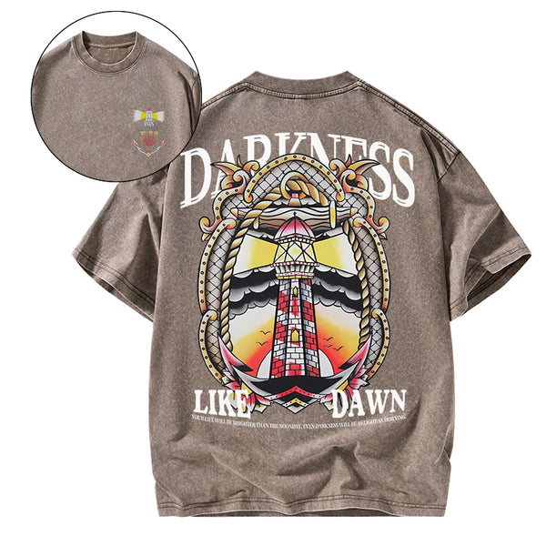 GC-WTSA0614 Darkness Like Dawn Christian Washed T-Shirt