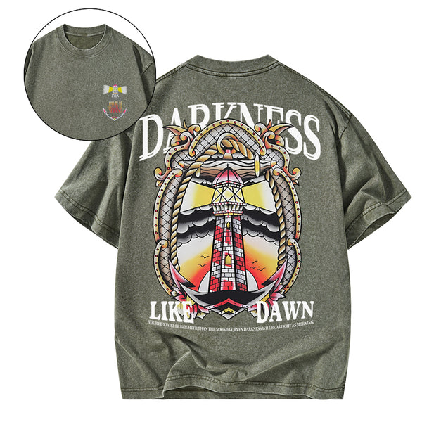 GC-WTSA0614 Darkness Like Dawn Christian Washed T-Shirt
