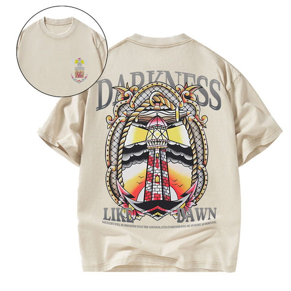 GC-WTSA0614 Darkness Like Dawn Christian Washed T-Shirt