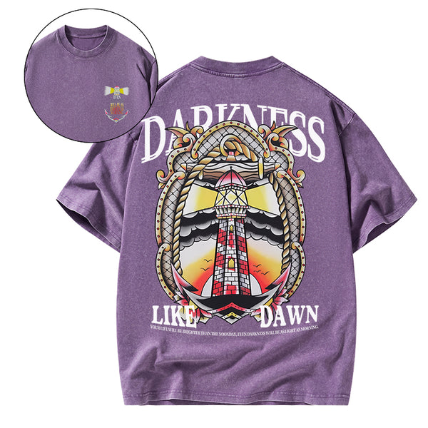 GC-WTSA0614 Darkness Like Dawn Christian Washed T-Shirt