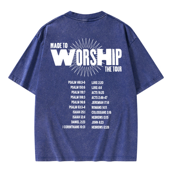 GC-WTSA0627 Made To Worship Christian Washed T-Shirt