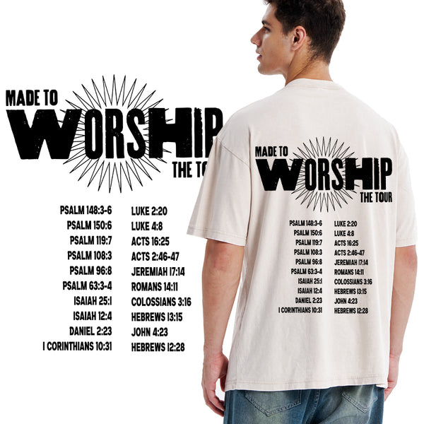 GC-WTSA0627 Made To Worship Christian Washed T-Shirt