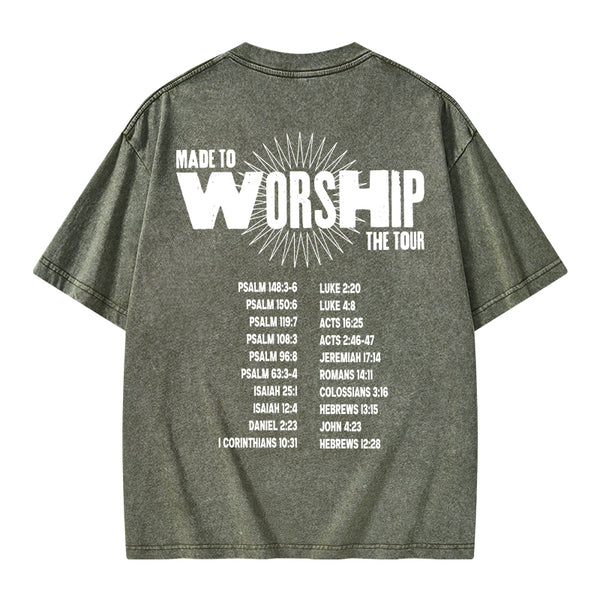 GC-WTSA0627 Made To Worship Christian Washed T-Shirt