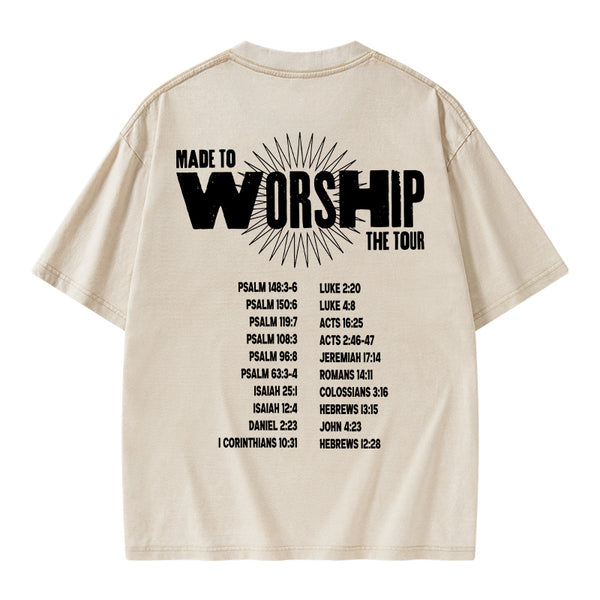 GC-WTSA0627 Made To Worship Christian Washed T-Shirt