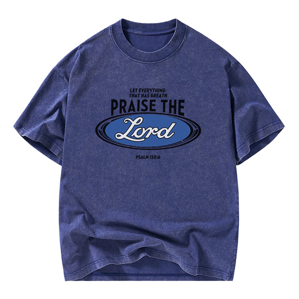 Praise The Lord Christian Washed T-Shirt
