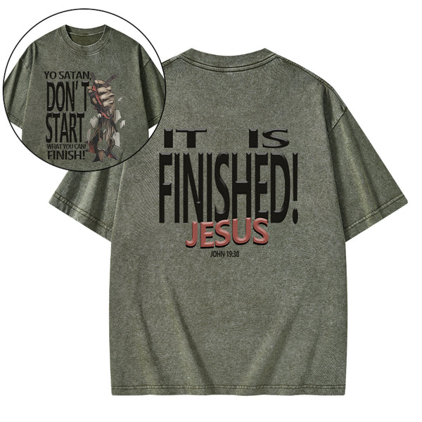 It Is Finished Christian Washed T-Shirt
