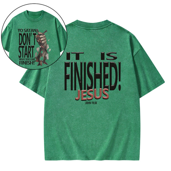 It Is Finished Christian Washed T-Shirt