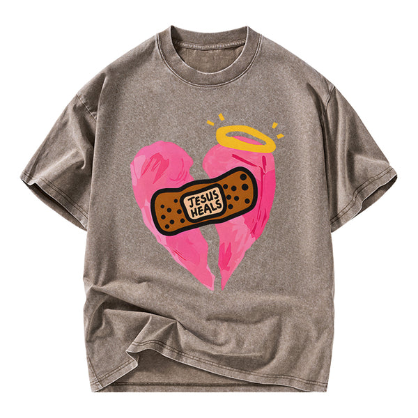 Jesus Heals Christian Washed T-Shirt