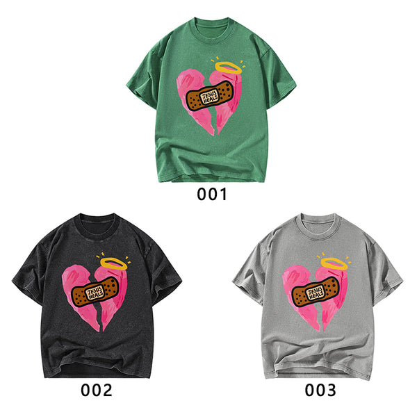 Jesus Heals Christian Washed T-Shirt