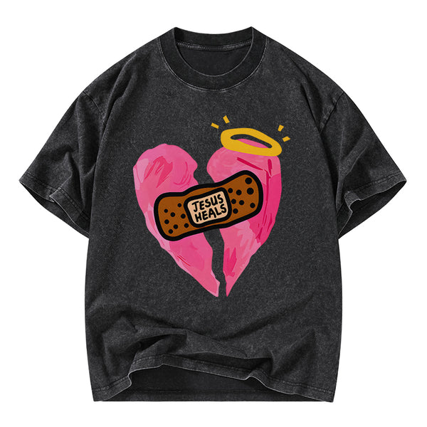 Jesus Heals Christian Washed T-Shirt