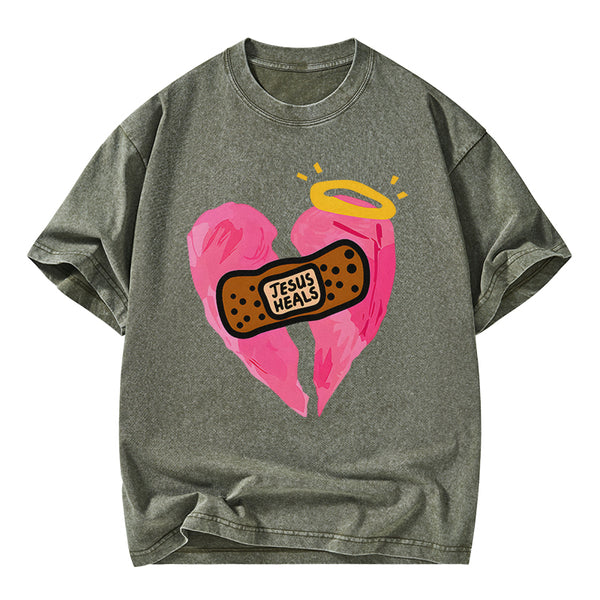 Jesus Heals Christian Washed T-Shirt