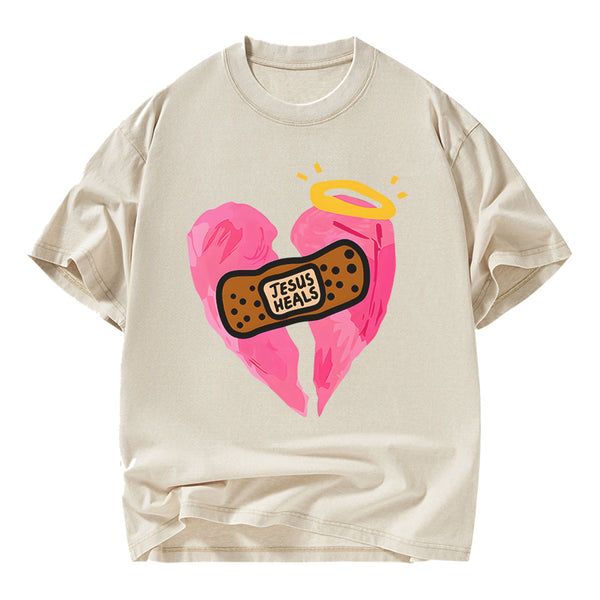 Jesus Heals Christian Washed T-Shirt