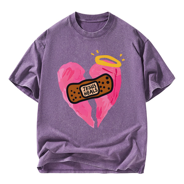 Jesus Heals Christian Washed T-Shirt