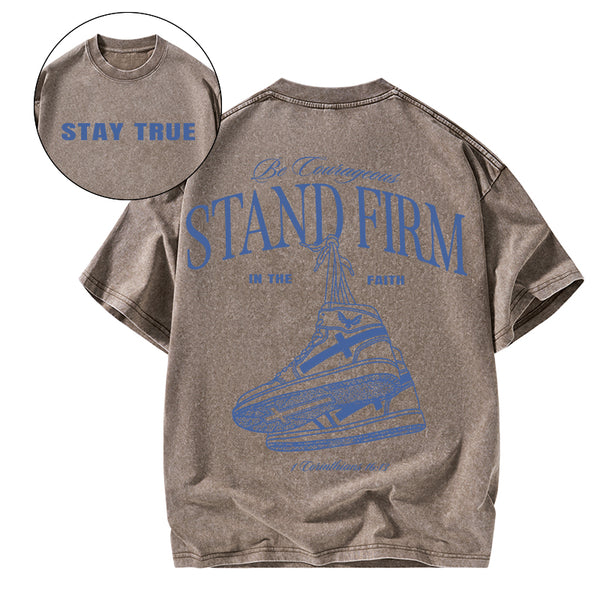 GC-WTSA0769 Stand Firm Christian Washed T-Shirt