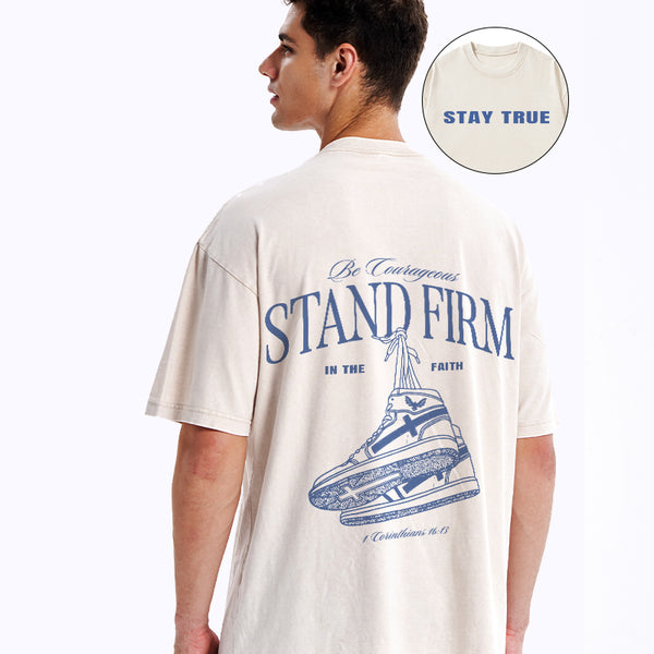 GC-WTSA0769 Stand Firm Christian Washed T-Shirt