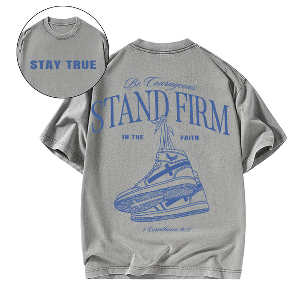 GC-WTSA0769 Stand Firm Christian Washed T-Shirt