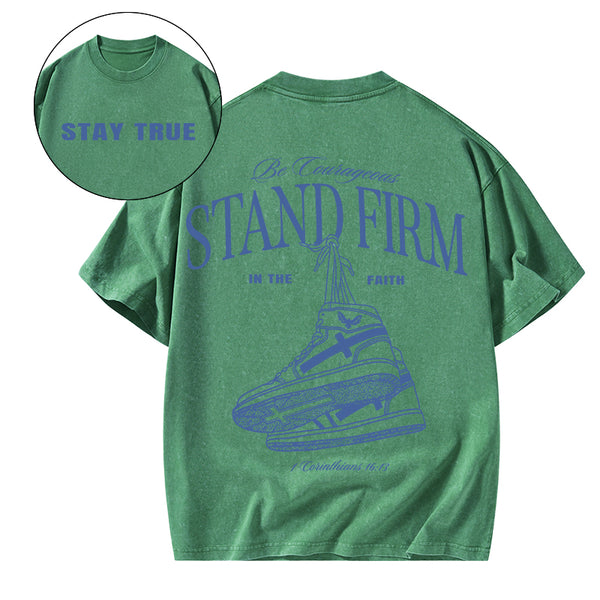 GC-WTSA0769 Stand Firm Christian Washed T-Shirt