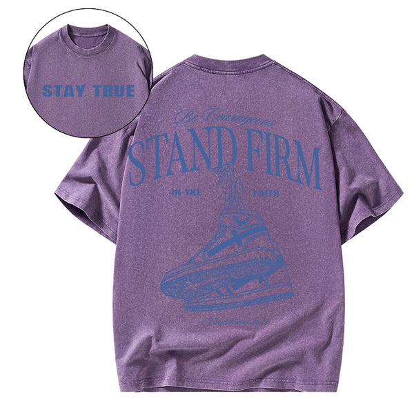 GC-WTSA0769 Stand Firm Christian Washed T-Shirt