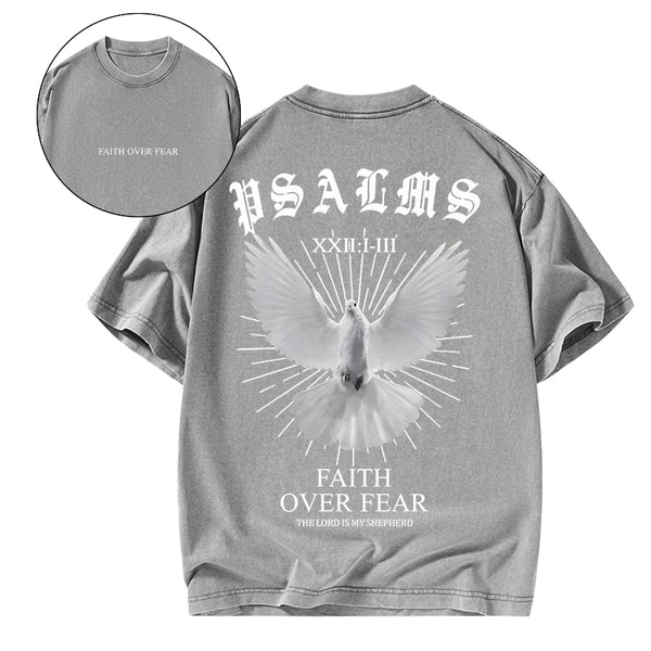 Faith Over Fear Christian Washed T-Shirt
