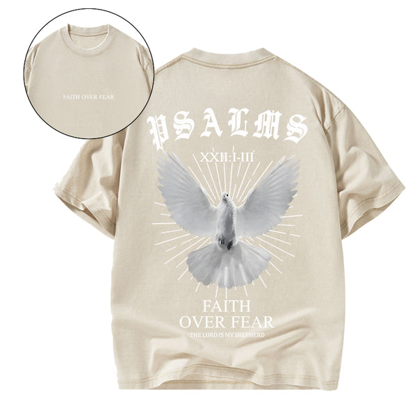 Faith Over Fear Christian Washed T-Shirt