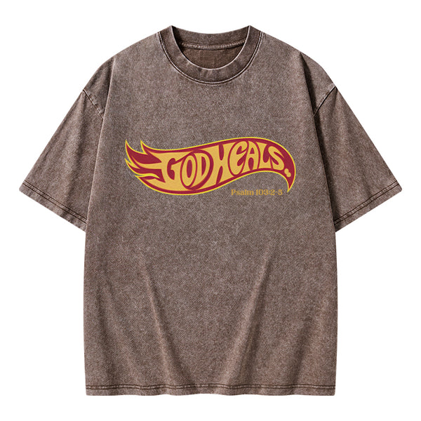 GC-WTSA0806 God Heals Christian Washed T-Shirt