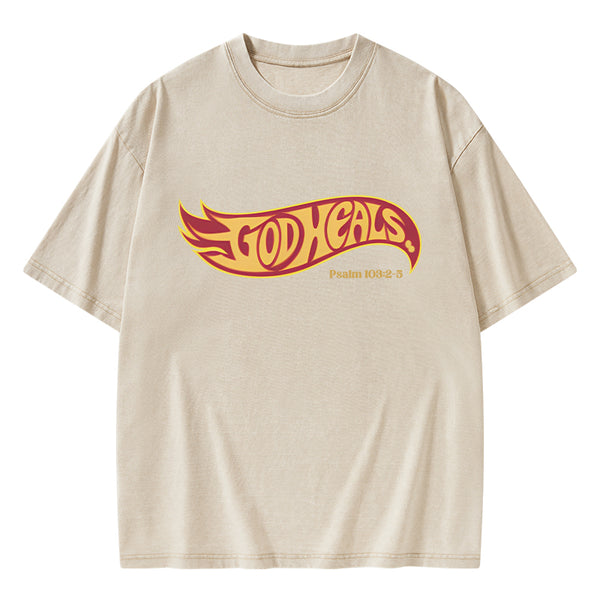GC-WTSA0806 God Heals Christian Washed T-Shirt